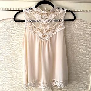 Lacey sheer tank top
